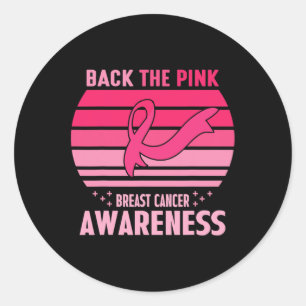 The Pink Ribbon American Flag Breast Cancer Awaren Classic Round Sticker