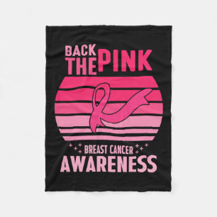 The Pink Ribbon American Flag Breast Cancer Awaren Fleece Blanket
