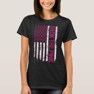 The Pink Ribbon American Flag Breast Cancer Awaren T-Shirt