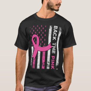 The Pink Ribbon American Flag Breast Cancer Awaren T-Shirt