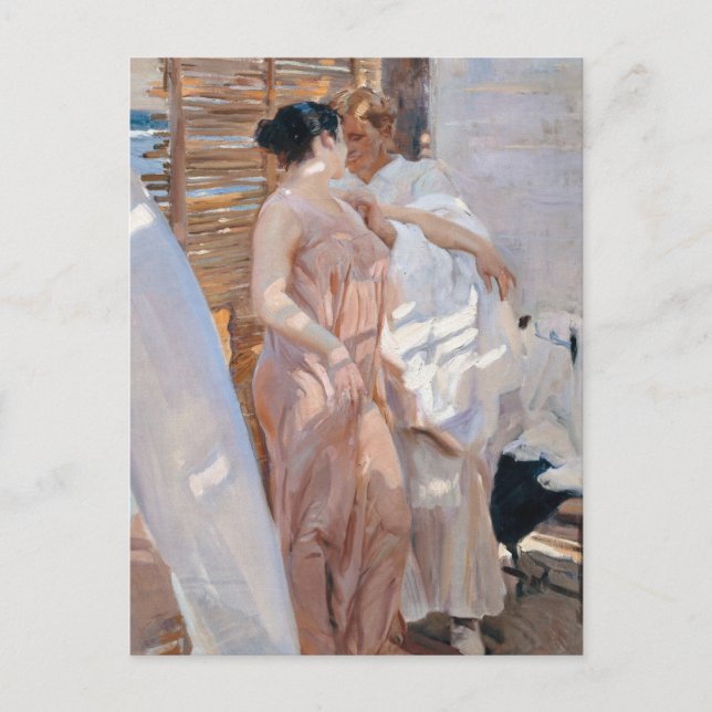 The Pink Robe, After the Bath | Joaquín Sorolla Postcard (Front)