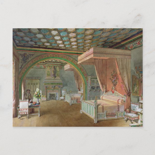 The Pink Room in the Chateau de Roquetaillade Postcard (Front)