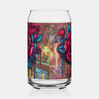 The Pink Rose Can Glass