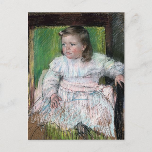 The Pink Sash, Mary Cassatt Postcard (Front)