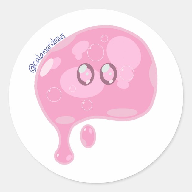 The pink slime classic round sticker (Front)