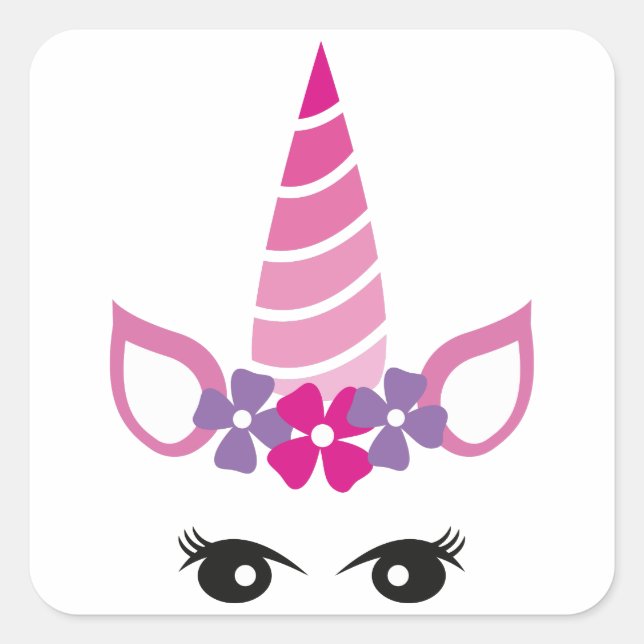 The Pink Unicorn Square Sticker (Front)