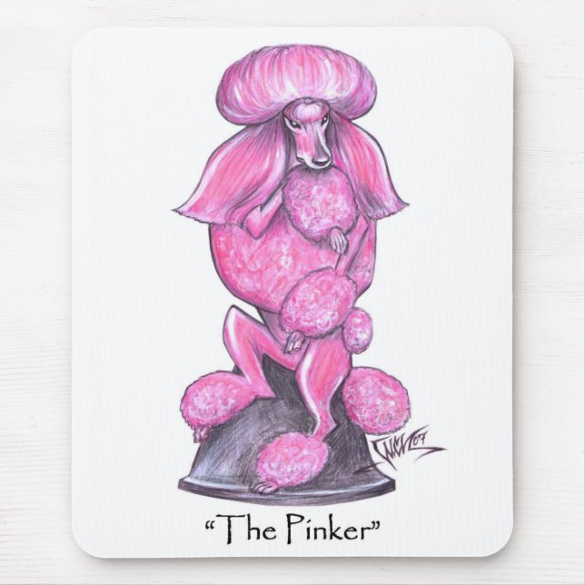 The Pinker Breast Cancer Poodle Mousepad (Front)