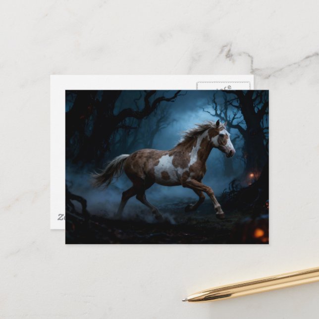 The Pinto Mustang in the Haunted Forest Postcard (Front/Back In Situ)
