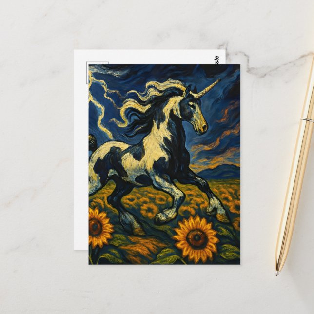 The pinto unicorn in a storm postcard (Front/Back In Situ)