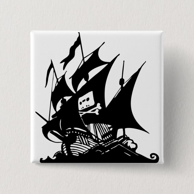The Pirate Bay 15 Cm Square Badge (Front)