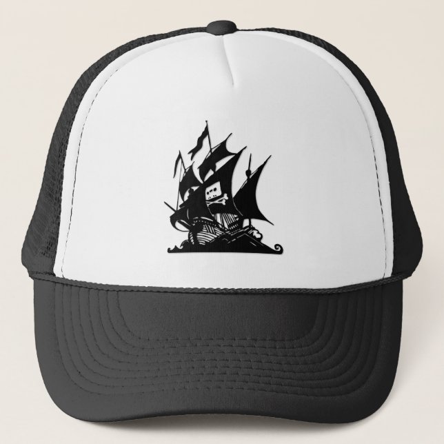 The Pirate Bay Logo Ship Trucker Hat (Front)
