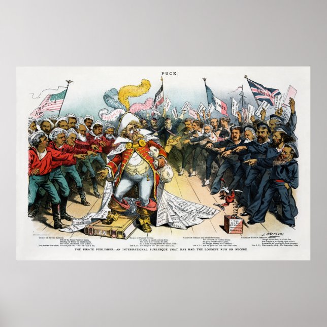 The Pirate Publisher Centerfold in Puck 1886 Poster (Front)