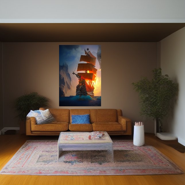 The pirate ship on the sea | AI Art Poster (Creator Uploaded)