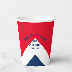 The Piste Club Red Navy Custom Winter Ski Party Paper Cups