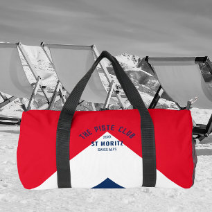 The Piste Club Red White Navy Peak Monogram Ski Duffle Bag