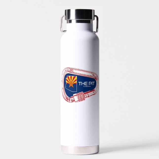 The Pit Flagstaff Arizona Climbing Carabiner Water Bottle (Front)
