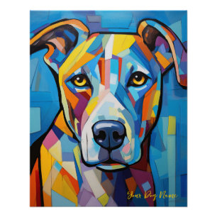 The Pitbull Dog Portrait 001 - Sable Gabriel Poster
