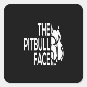 The Pitbull Face Square Sticker