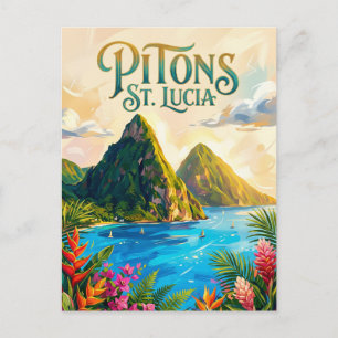 The Pitons Saint Lucia Postcard
