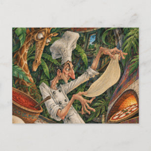 The Pizza Chef in a Jungle Kitchen Postcard