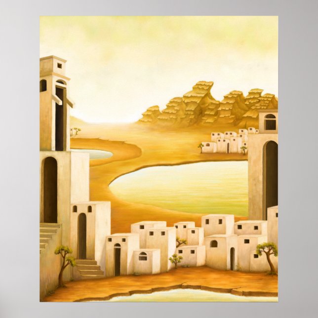 "The Place" - Middle East / Orient Desert Painting Poster (Front)