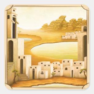 "The Place" - Middle East / Orient Desert Painting Square Sticker