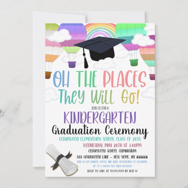 The Places They Will Go Graduation Invitation (Front)