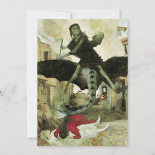 The Plague by Arnold Bocklin, Halloween Party Invitation