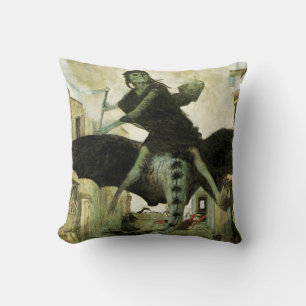 The Plague by Arnold Bocklin, Vintage Symbolism Cushion