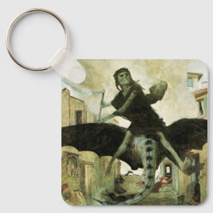 The Plague by Arnold Bocklin, Vintage Symbolism Key Ring