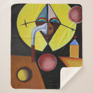 The Plague Doctor - Oil Painting Sherpa Blanket