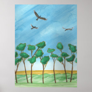 The Plains with Eucalyptus Trees Poster