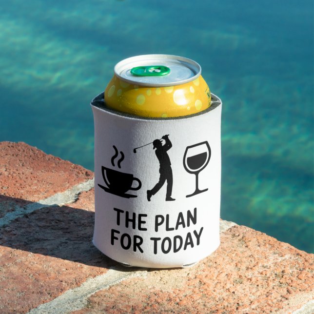 The Plane For Today Funny Golf Wine Coffee Golfer  Can Cooler (In Situ Pool)