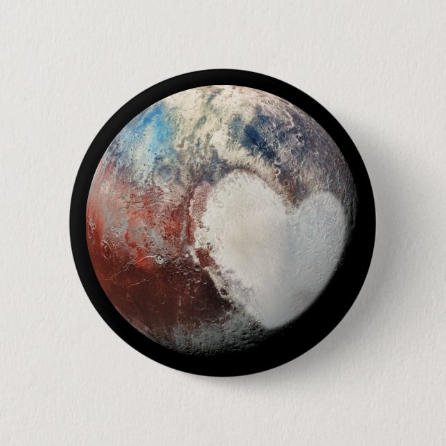 The Planet Pluto 6 Cm Round Badge (Front)
