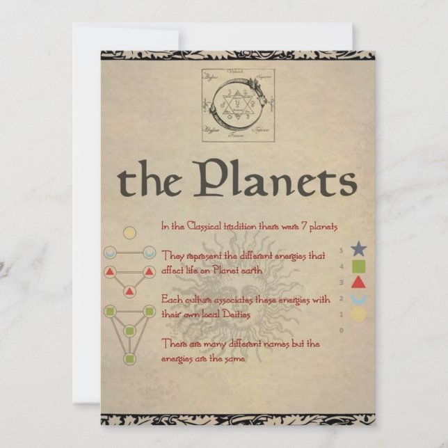 The Planets "SOL" Book of Shadows Page (Front)