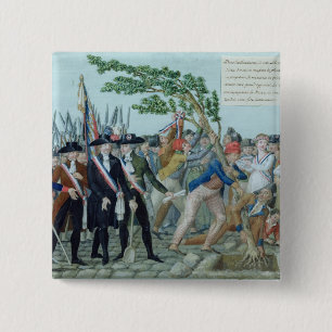 The Planting of a Tree of Liberty, c.1789 15 Cm Square Badge