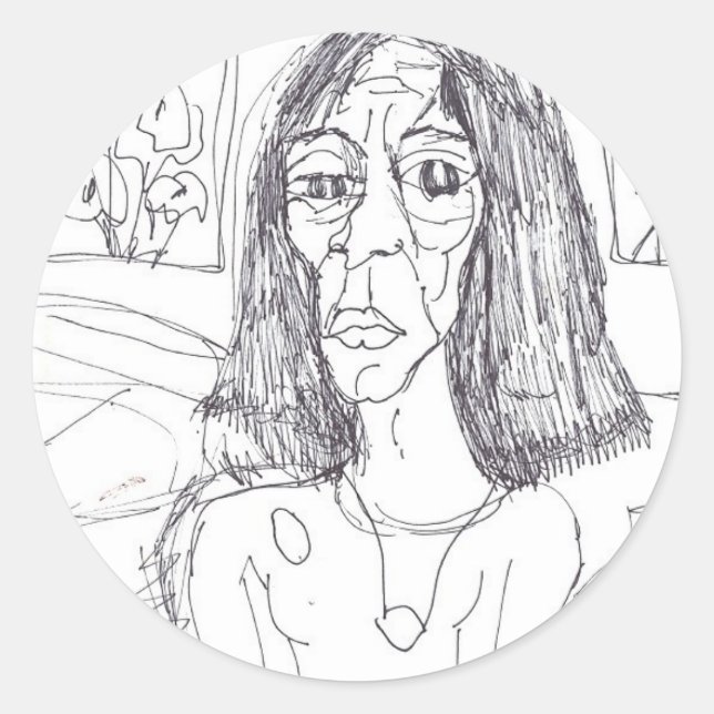 the plastic mum classic round sticker (Front)