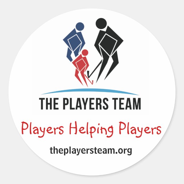 The Players Team Large Round Stickers (Front)
