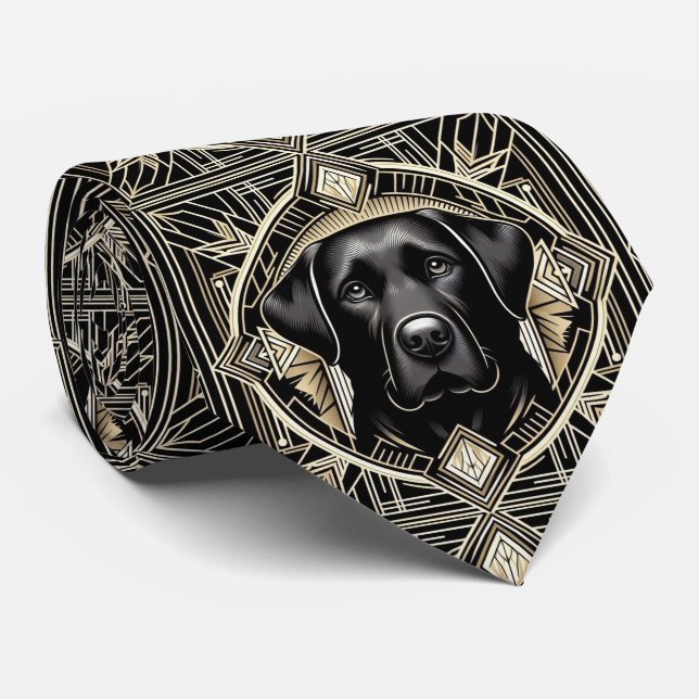 The Playful Dog Lover | Black Labrador Dog Daddy Tie (Rolled)