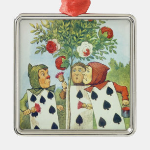 The Playing Cards Painting the Rose Bush Metal Tree Decoration
