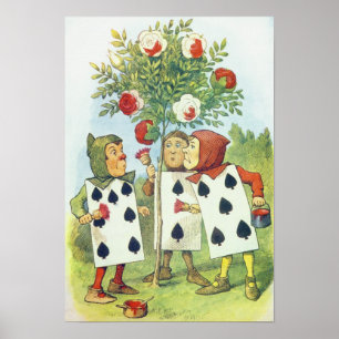The Playing Cards Painting the Rose Bush Poster
