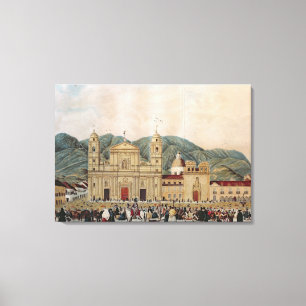 The Plaza de Bolivar, Bogota, 1837 Canvas Print