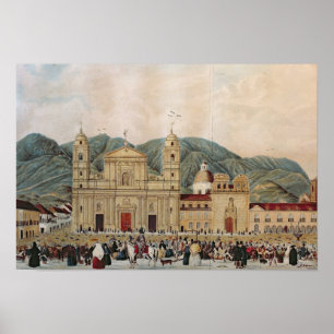 The Plaza de Bolivar, Bogota, 1837 Poster