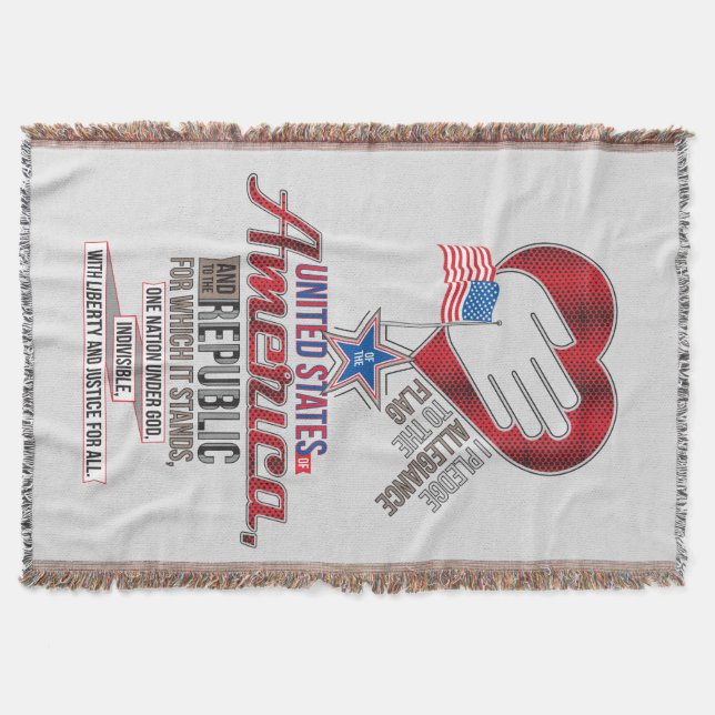 The Pledge of Allegiance Throw Blanket (Front)