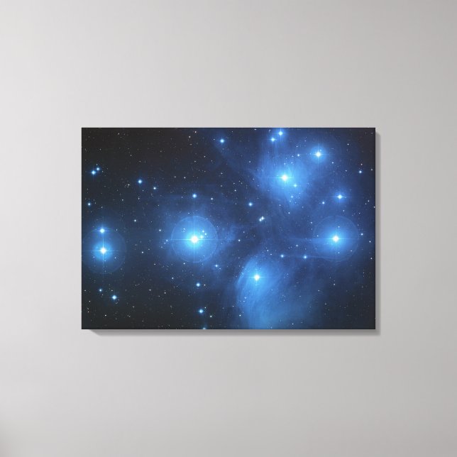 The Pleiades's star cluster aka The 7 sisters. Canvas Print (Front)