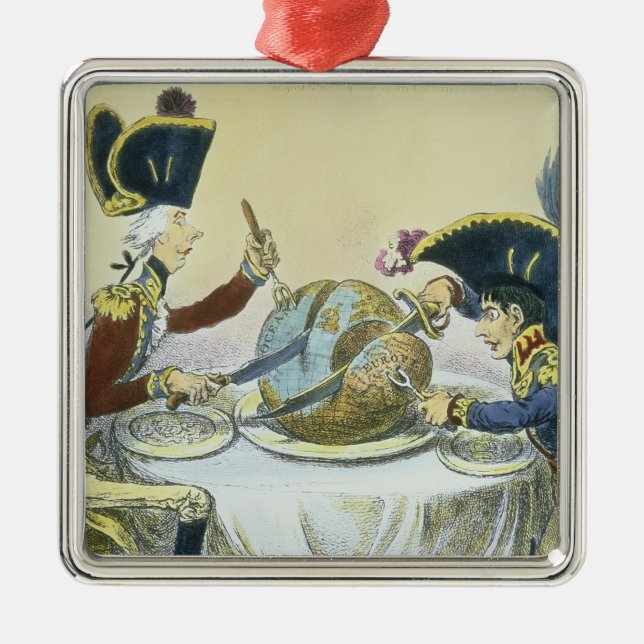 The Plum Pudding in Danger, 1805 Metal Tree Decoration (Front)
