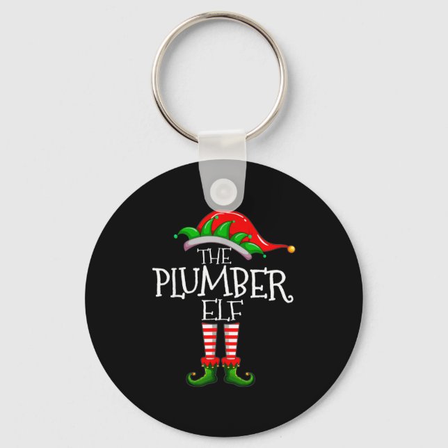 The Plumber Elf Christmas Gift, Plumbing Xmas Paja Key Ring (Front)