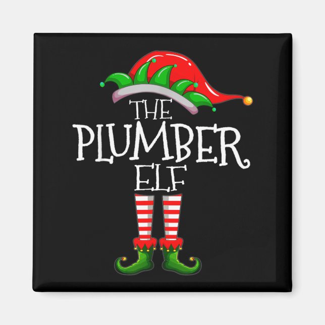 The Plumber Elf Christmas Gift, Plumbing Xmas Paja Magnet (Front)
