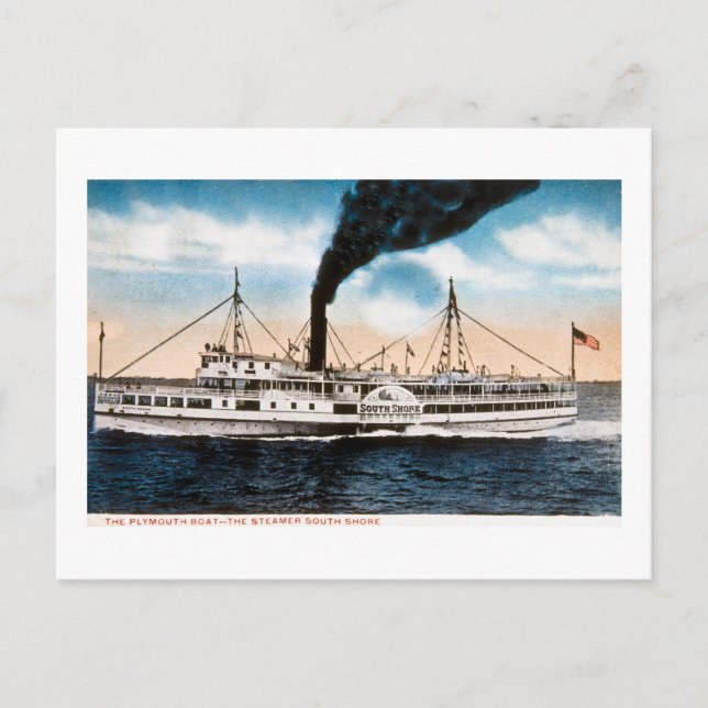 The Plymouth Boat - Steamer South Shore Postcard (Front)