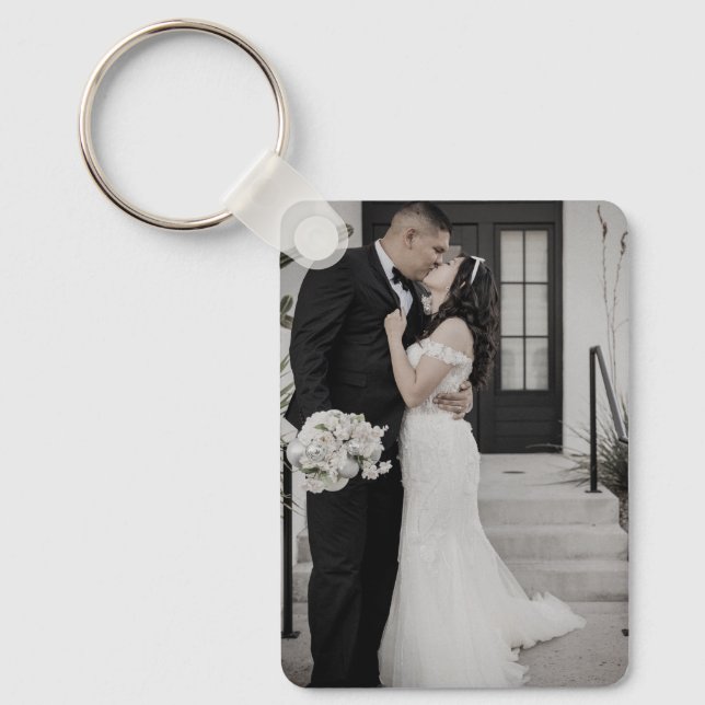 The Pocket Memory – Personalized Photo and Date  Key Ring (Front)
